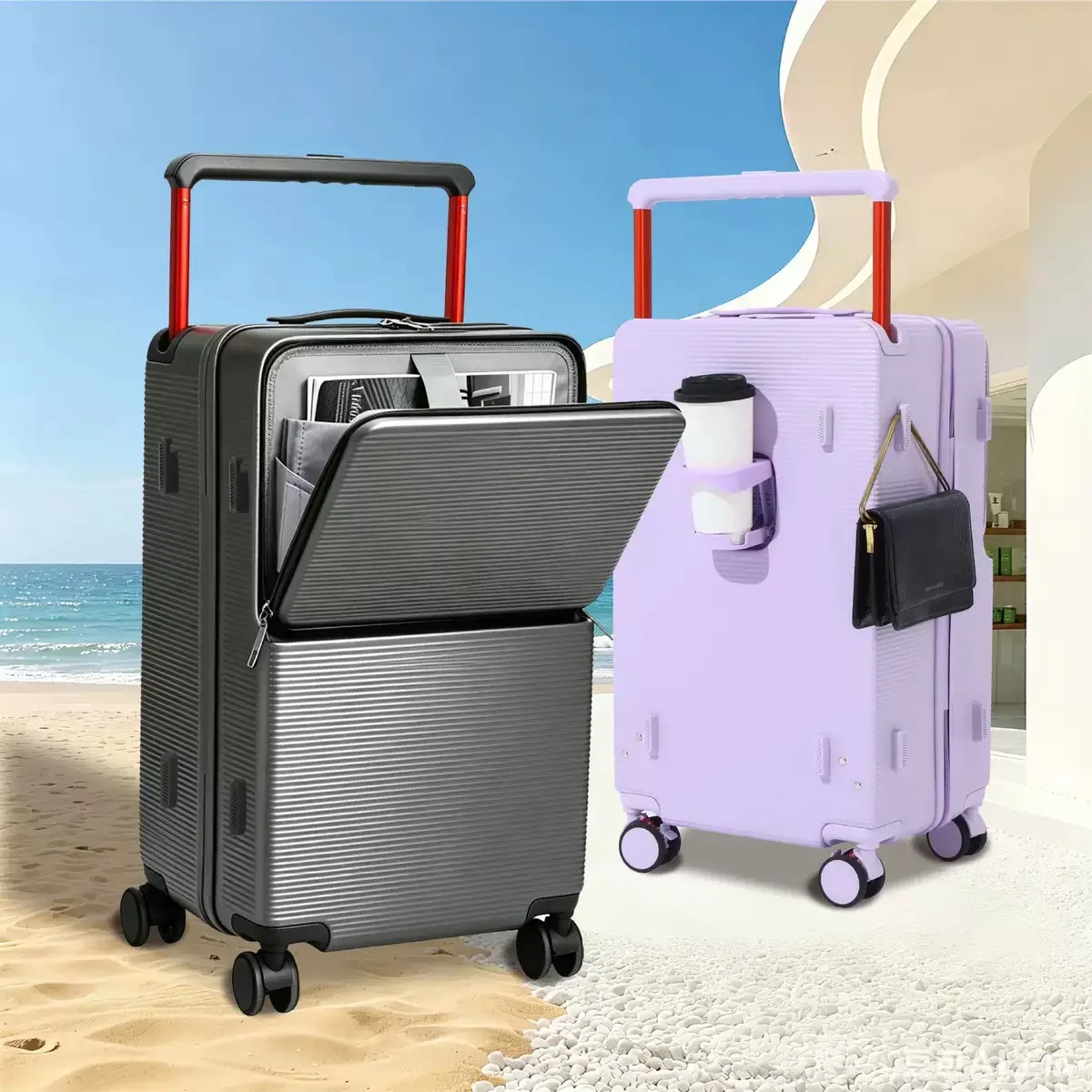 Front-Opening Suitcase with Pull Rod, Large Capacity — Gallery image 2